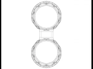 Dual Round Plastic Holder 3D Print Model