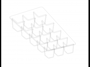 Blue Plastic Ice Cube Tray Modelo de Impressão 3D