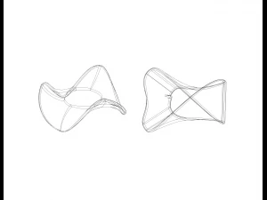 Arte geom&eacute;trica em forma de Moebius Modelo de Impressão 3D