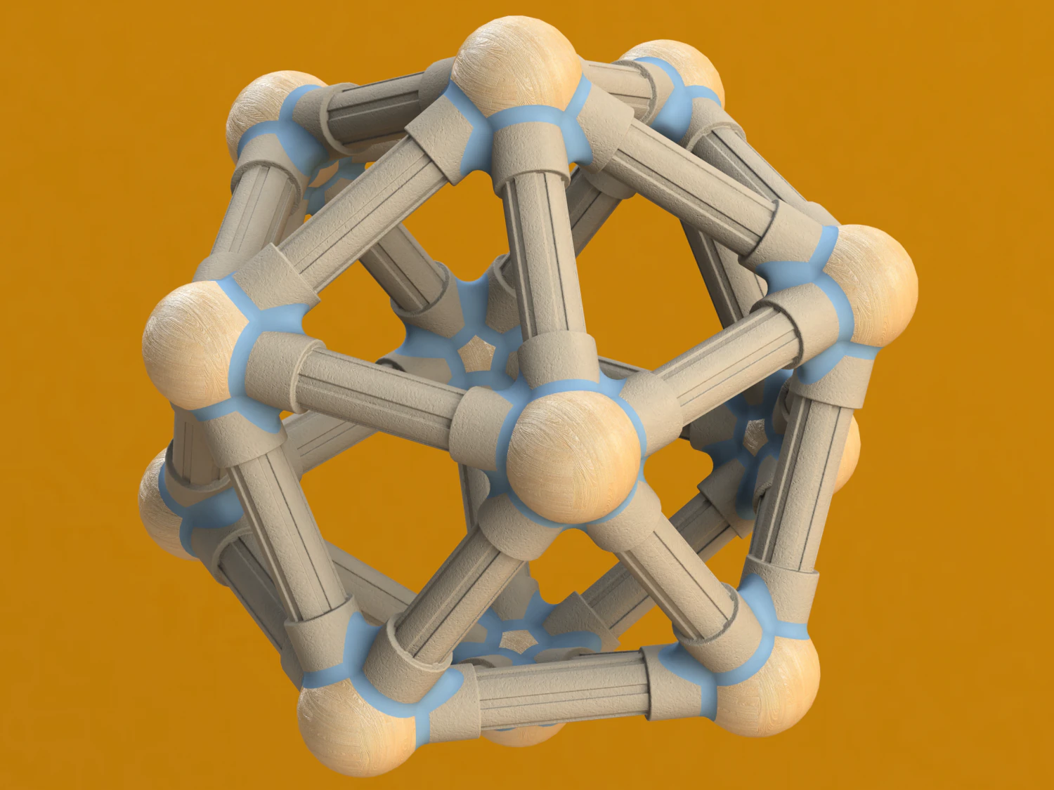 Icosahedral Structures with Atoms 3D Print Model .c4d .max .obj .3ds .fbx .stl .blend 