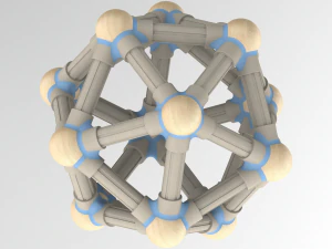 Icosahedral Structures with Atoms 3D Print Model