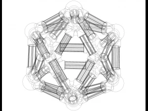 Icosahedral Structures with Atoms 3D Print Model