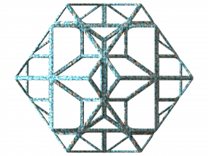 Wireframe Shape Compound of Three Cubes Model Cetak 3D