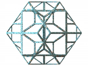 Wireframe Shape Compound of Three Cubes 3D Print Model