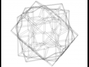 Wireframe Shape Compound of Three Cubes Model Cetak 3D