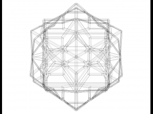 Wireframe Shape Compound of Three Cubes Model Cetak 3D