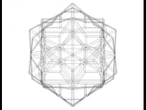 Wireframe Shape Compound of Three Cubes 3D Print Model