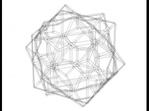Wireframe Shape Compound of Three Cubes Model Cetak 3D