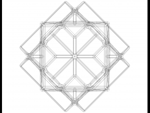 Wireframe Shape Compound of Three Cubes Model Cetak 3D