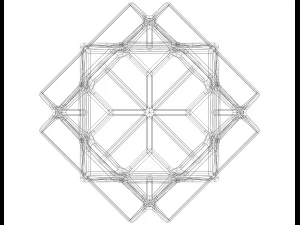 Wireframe Shape Compound of Three Cubes 3D Print Model