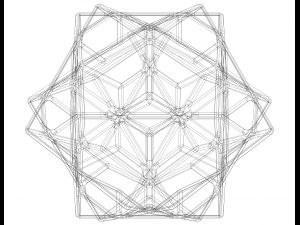 Wireframe Shape Compound of Three Cubes Model Cetak 3D