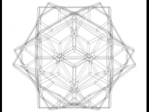 Wireframe Shape Compound of Three Cubes 3D Print Model