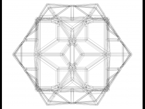 Wireframe Shape Compound of Three Cubes Model Cetak 3D