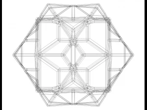 Wireframe Shape Compound of Three Cubes 3D Print Model