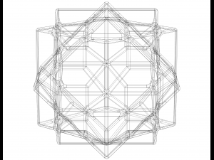 Wireframe Shape Compound of Three Cubes Model Cetak 3D