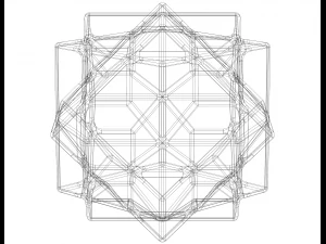 Wireframe Shape Compound of Three Cubes 3D Print Model