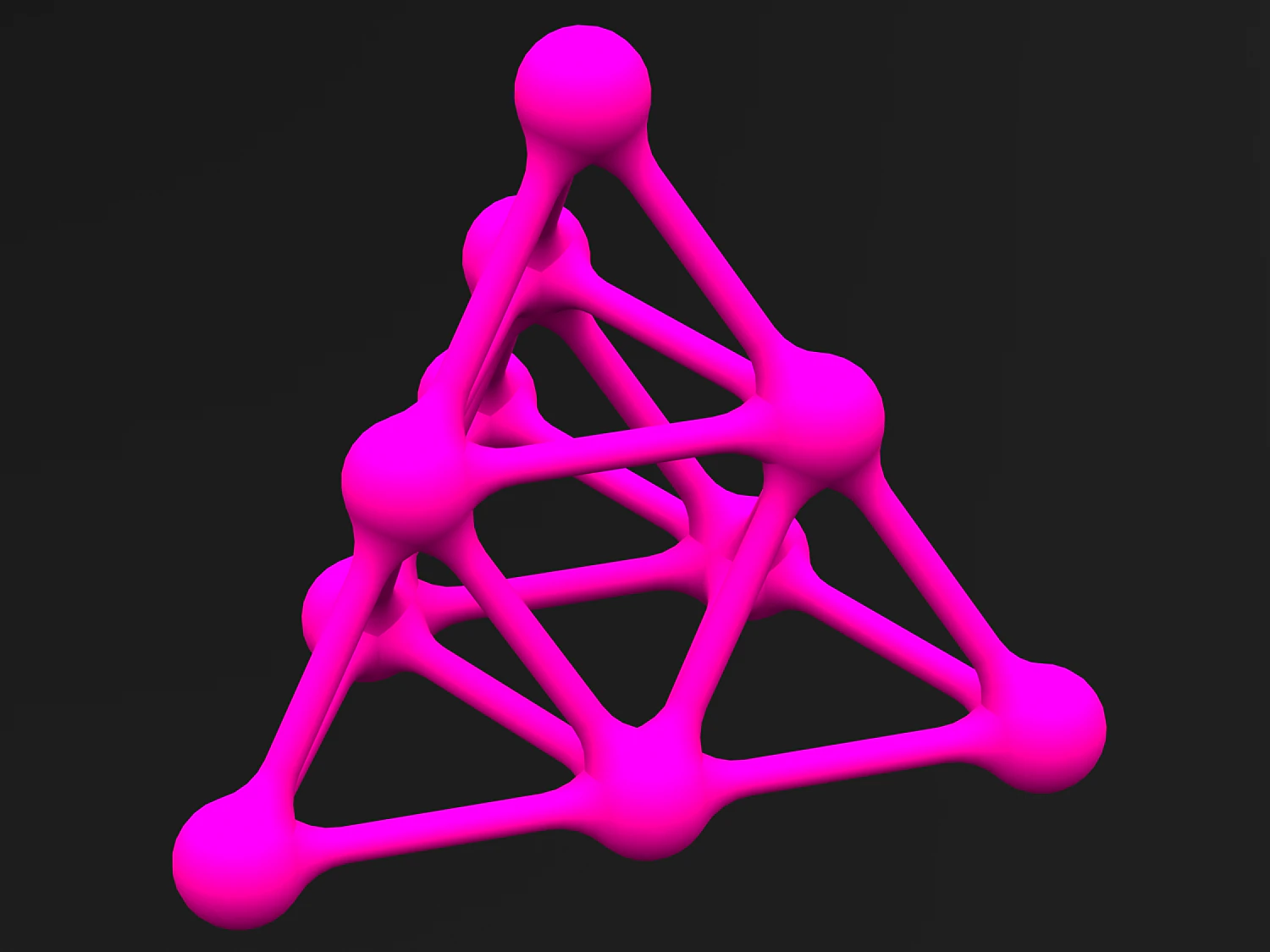 Tetra Structures with Atoms 3D Print Model .c4d .max .obj .3ds .fbx .stl .blend 