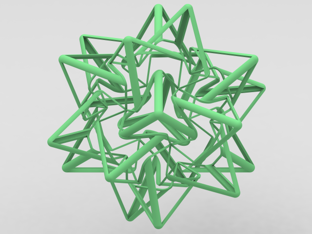 Wireframe Shape Compound of Five Tetrahedra 3D Baskı Modeli .c4d .max .obj .3ds .fbx .stl .blend 