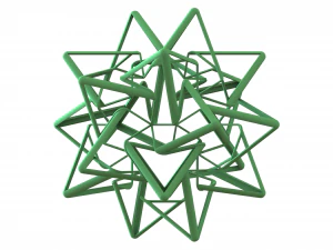 Wireframe Shape Compound of Five Tetrahedra 3D Print Model