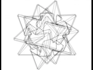 Wireframe Shape Compound of Five Tetrahedra 3D Print Model