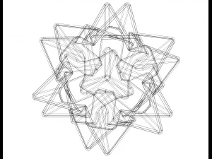 Wireframe Shape Compound of Five Tetrahedra 3D Print Model