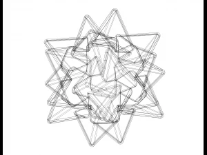 Wireframe Shape Compound of Five Tetrahedra 3D Print Model