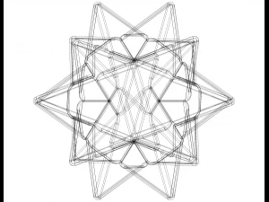 Wireframe Shape Compound of Five Tetrahedra 3D Print Model