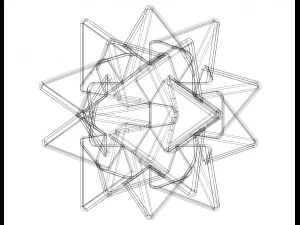 Wireframe Shape Compound of Five Tetrahedra 3D Print Model