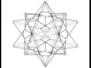 Wireframe Shape Compound of Five Tetrahedra 3D Print Model