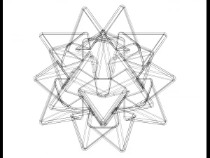 Wireframe Shape Compound of Five Tetrahedra 3D Print Model