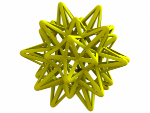 Wireframe Shape Stellated Truncated Icosahedron 3D Print Model