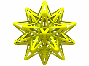Wireframe Shape Stellated Truncated Icosahedron 3D Print Model