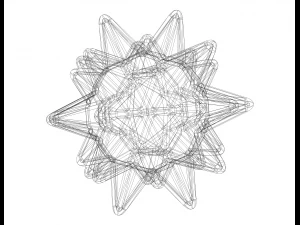 Wireframe Shape Stellated Truncated Icosahedron 3D Print Model