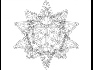 Wireframe Shape Stellated Truncated Icosahedron 3D Print Model