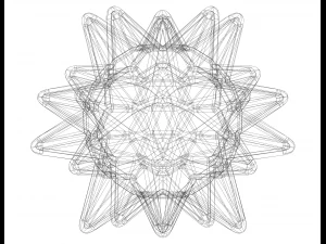 Wireframe Shape Stellated Truncated Icosahedron 3D Print Model