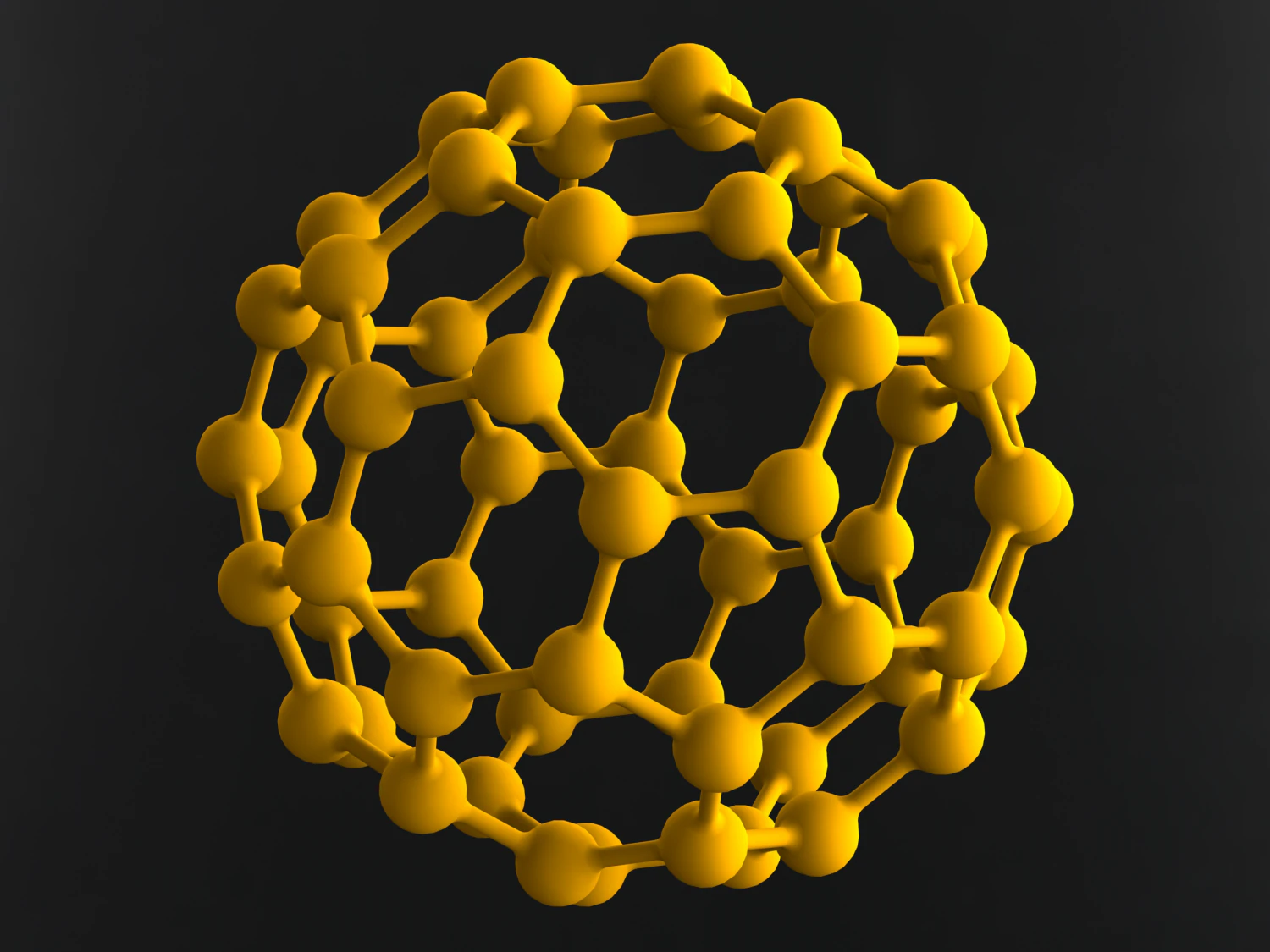 Truncated Icosahedron with Atoms 3D Print Model .c4d .max .obj .3ds .fbx .stl .blend 