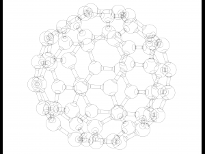 Truncated Icosahedron with Atoms 3Dプリントモデル