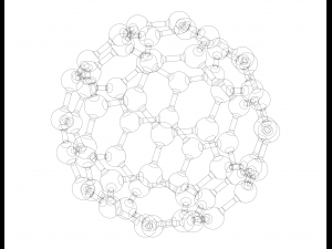 Truncated Icosahedron with Atoms 3Dプリントモデル