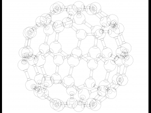 Truncated Icosahedron with Atoms 3Dプリントモデル