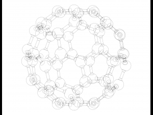 Truncated Icosahedron with Atoms 3Dプリントモデル