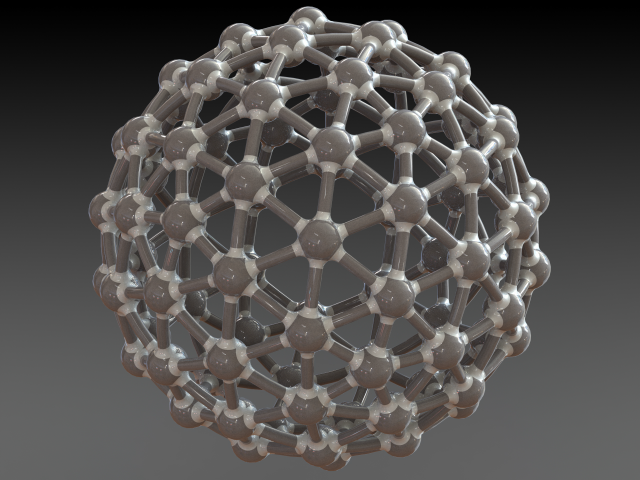 Geodesic Structure with Atoms 3D Baskı Modeli .c4d .max .obj .3ds .fbx .stl .blend 