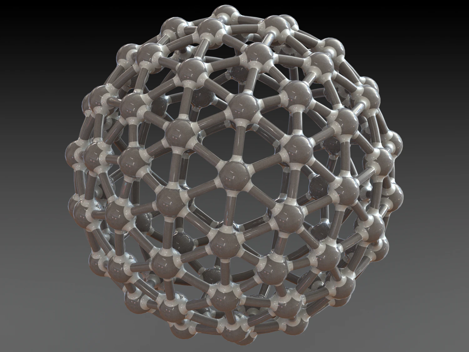 Geodesic Structure with Atoms 3D Print Model .c4d .max .obj .3ds .fbx .stl .blend 