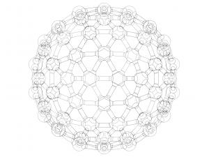 Geodesic Structure with Atoms 3D Baskı Modeli