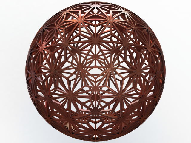 Wireframe Shape Geometric Star Pattern Ball Model Cetak 3D .c4d .max .obj .3ds .fbx .stl .blend 