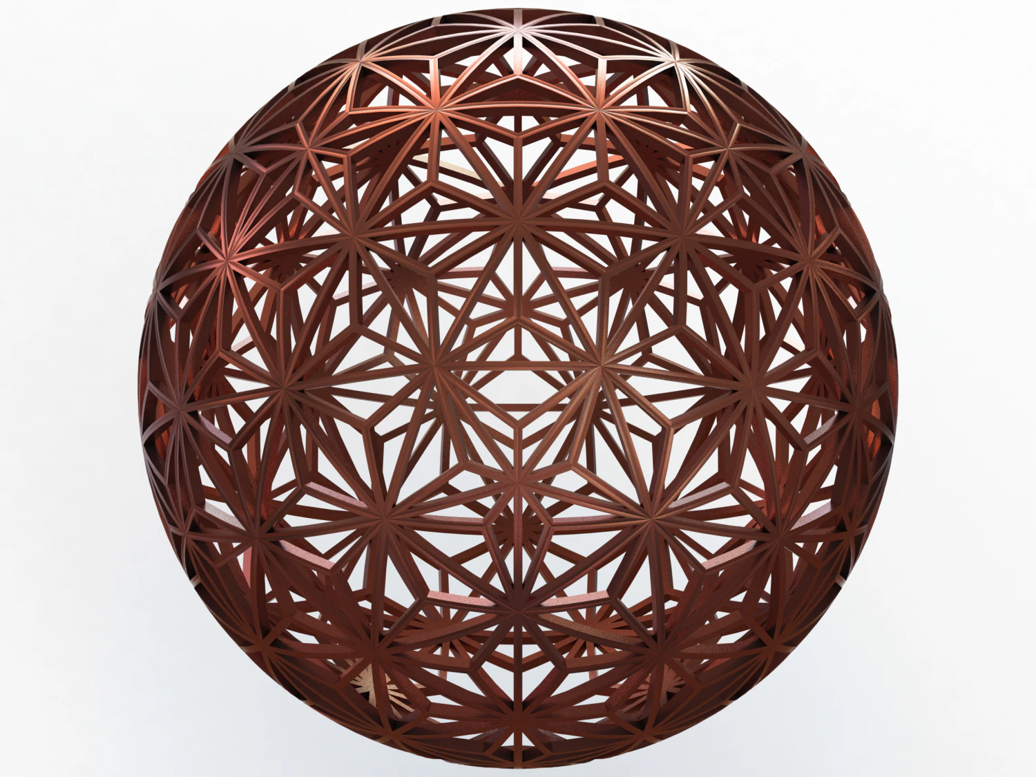 Wireframe Shape Geometric Star Pattern Ball 3D Print Model .c4d .max .obj .3ds .fbx .stl .blend 
