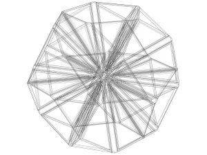 Wireframe Shape Small Icosihemidodecahedron 3D Print Model