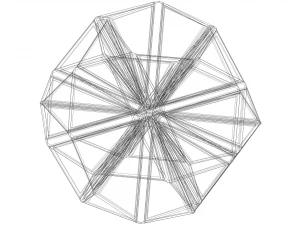 Wireframe Shape Small Icosihemidodecahedron 3D Print Model