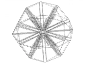 Wireframe Shape Small Icosihemidodecahedron 3D Print Model