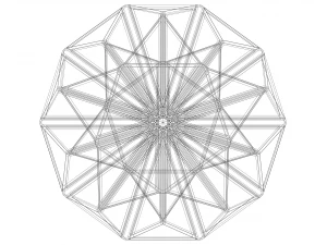 Wireframe Shape Small Icosihemidodecahedron 3D Print Model