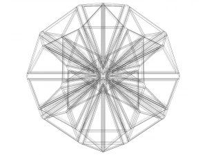 Wireframe Shape Small Icosihemidodecahedron 3D Print Model